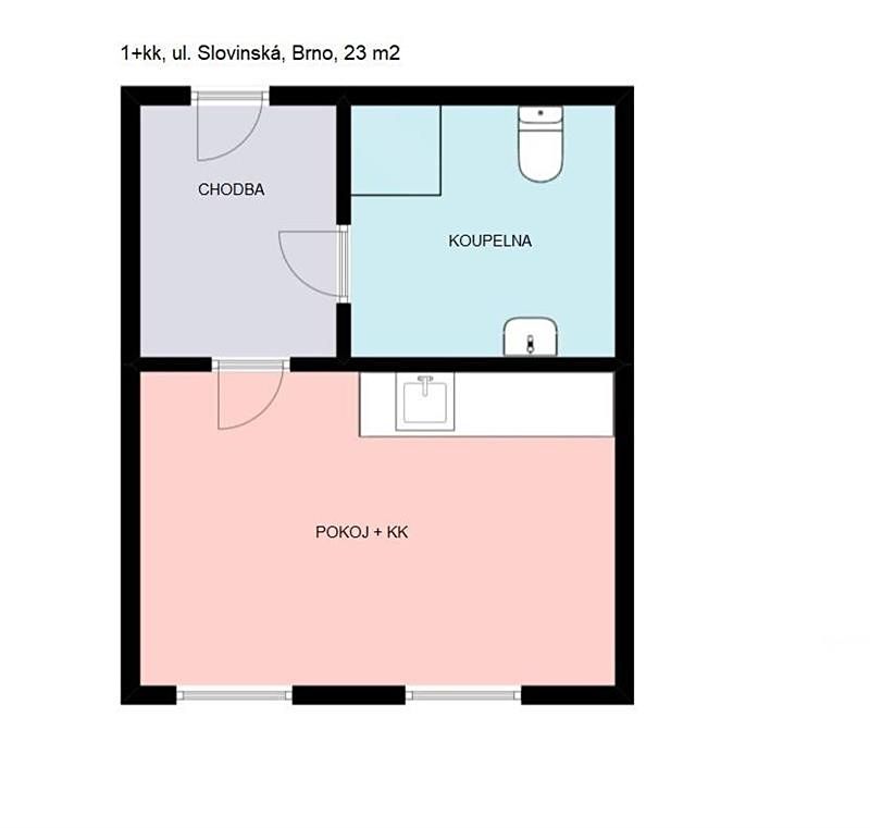 Pronájem bytu 1+kk 23 m² – fotografie 4