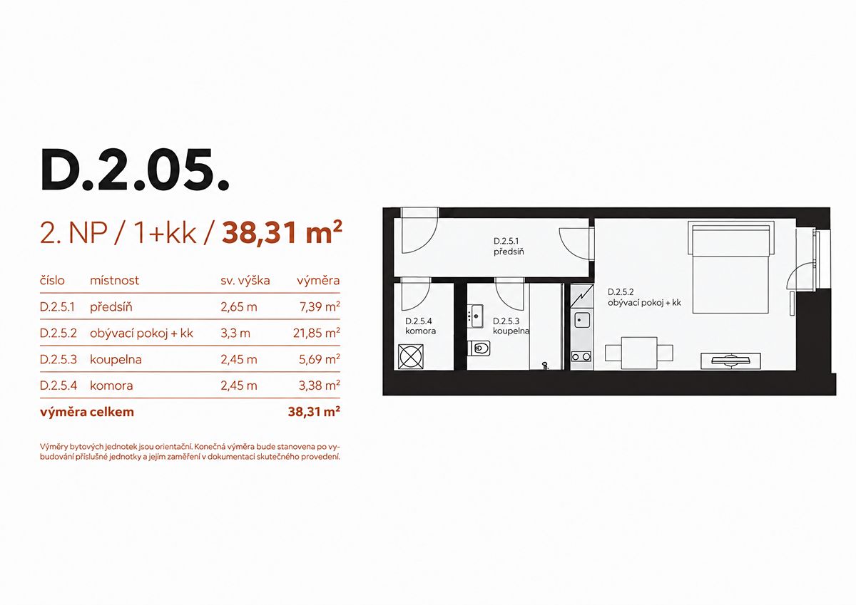 Prodej bytu 1+kk 38 m² – fotografie 3