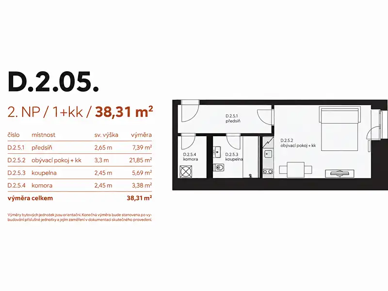 Prodej bytu 1+kk 38 m², Praha – náhled fotky 3