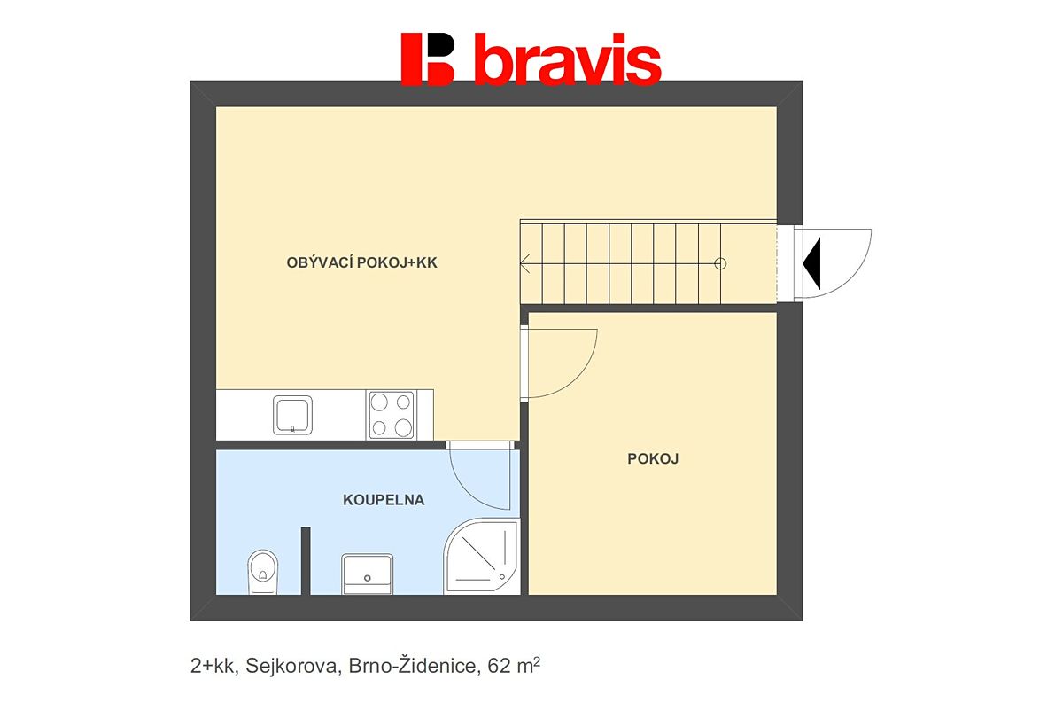 Pronájem bytu 2+kk 52 m² – fotografie 5