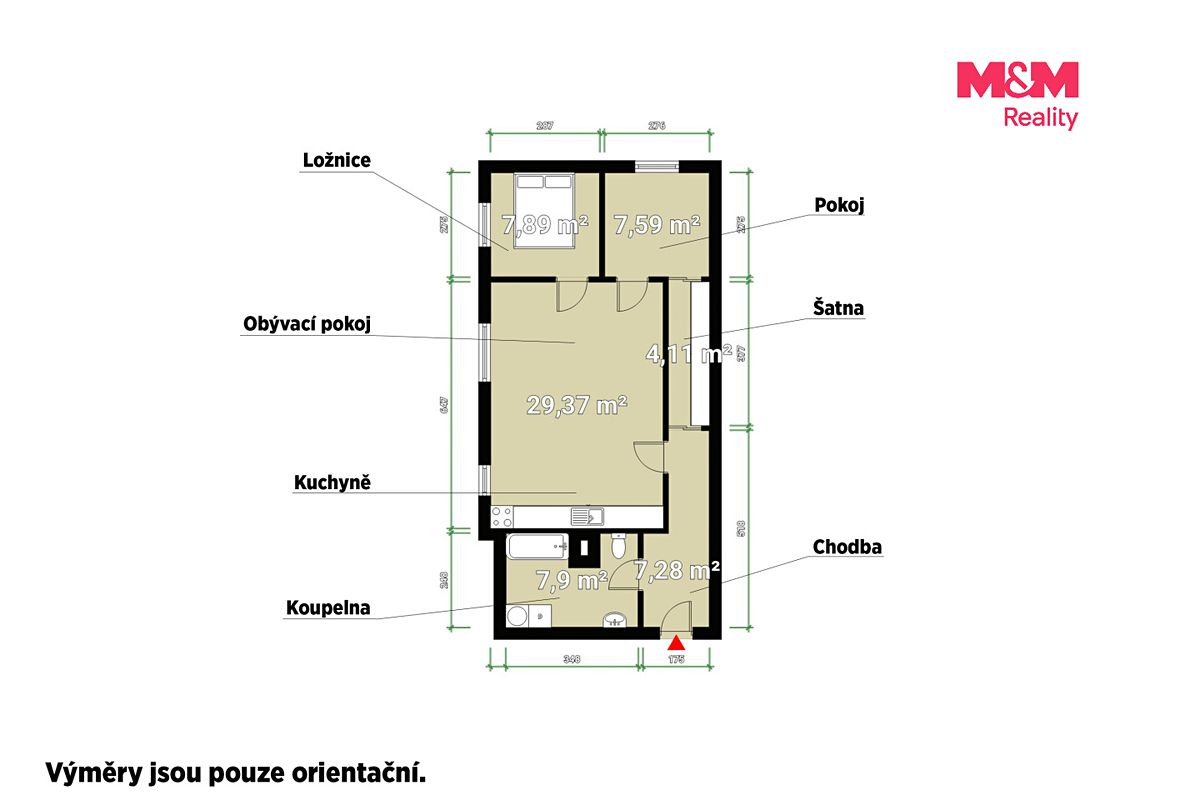 Pronájem bytu 3+kk 72 m² – fotografie 3