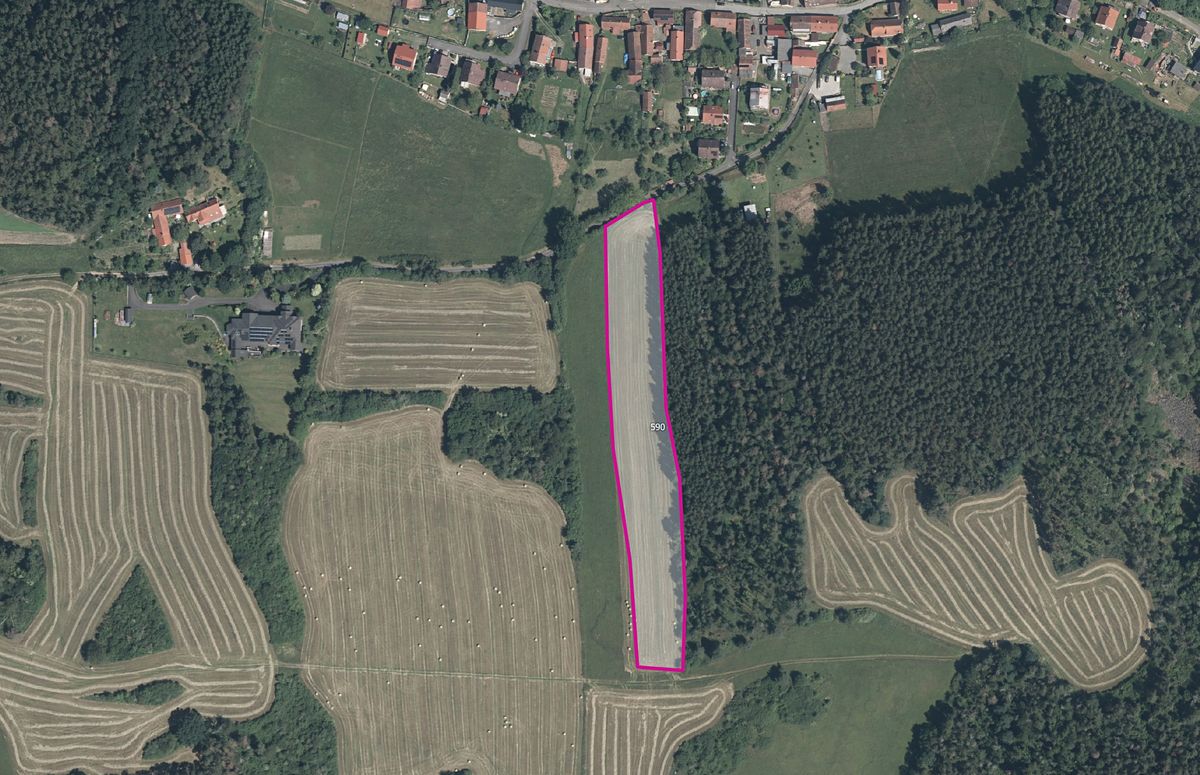 Prodej pole 23810 m², Obory – fotka 1 z 3