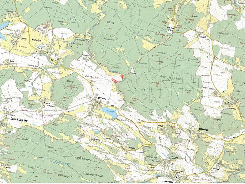 Prodej pole 13082 m², Drhovy – náhled fotky 2