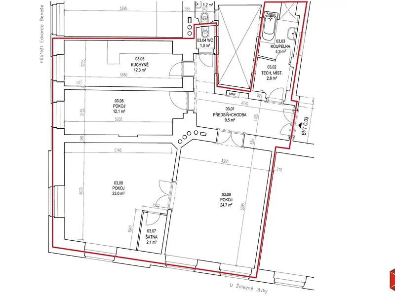 Pronájem bytu 3+1 94 m², Praha – náhled fotky 2