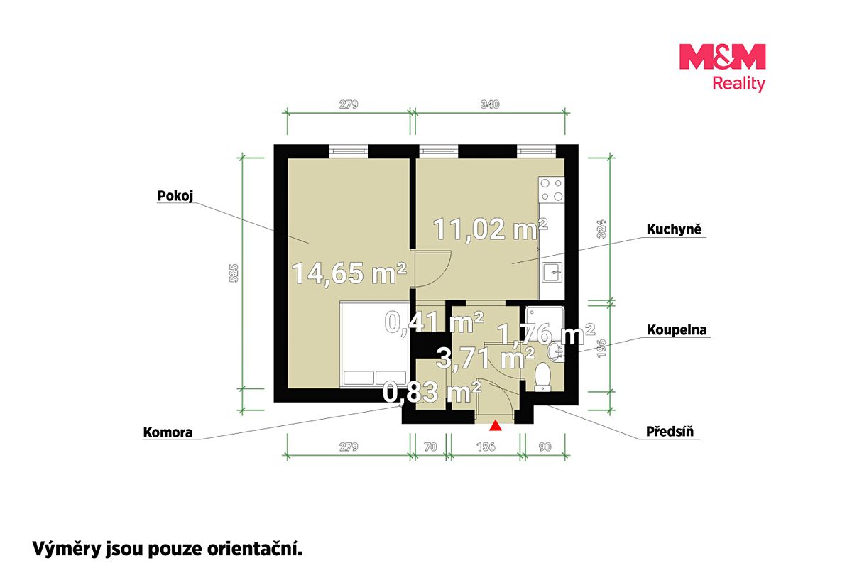 Pronájem bytu 1+1 32 m² – fotografie 3
