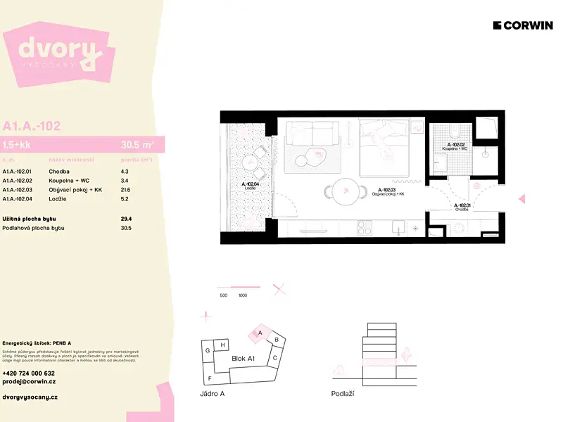 Prodej bytu 1+kk 31 m², Praha – náhled fotky 2