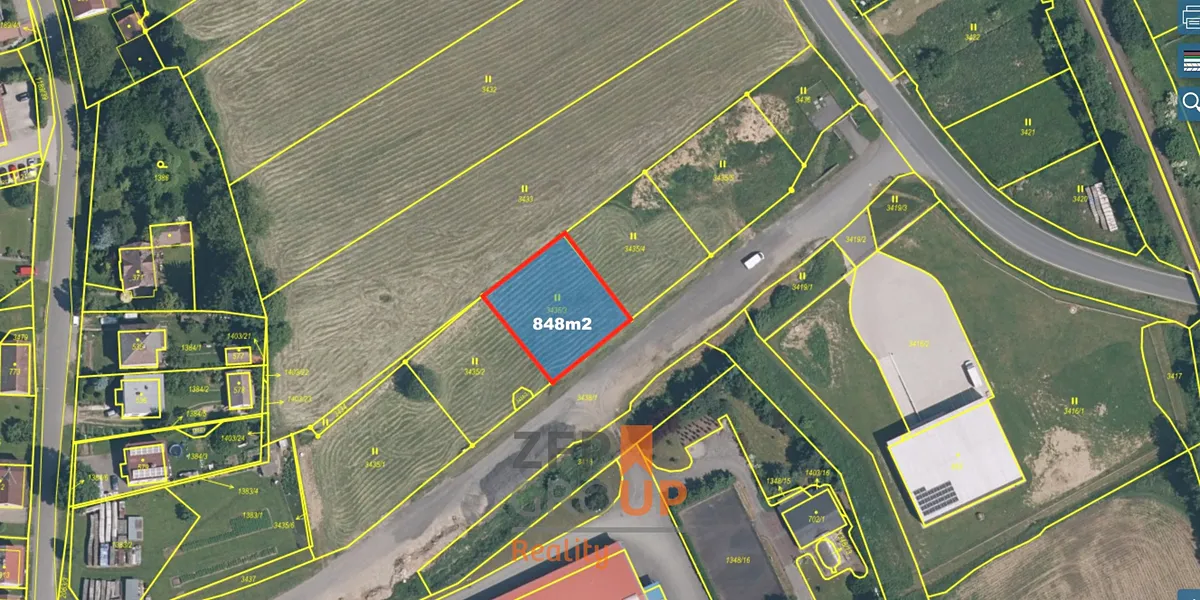 Prodej stavebního pozemku 848 m²
