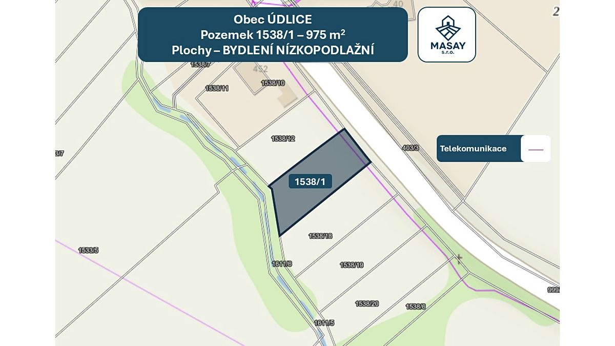 Prodej stavebního pozemku 975 m² – fotografie 4