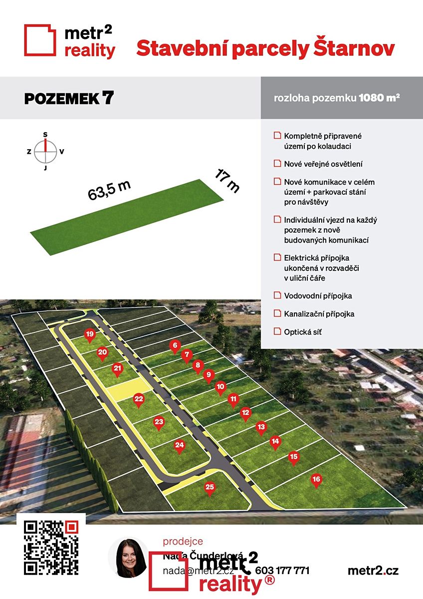 Prodej stavebního pozemku 1080 m², Štarnov – fotka 1 z 3
