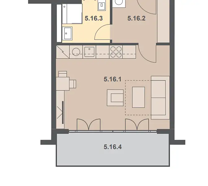 Pronájem bytu 1+kk 38 m², Praha – náhled fotky 2