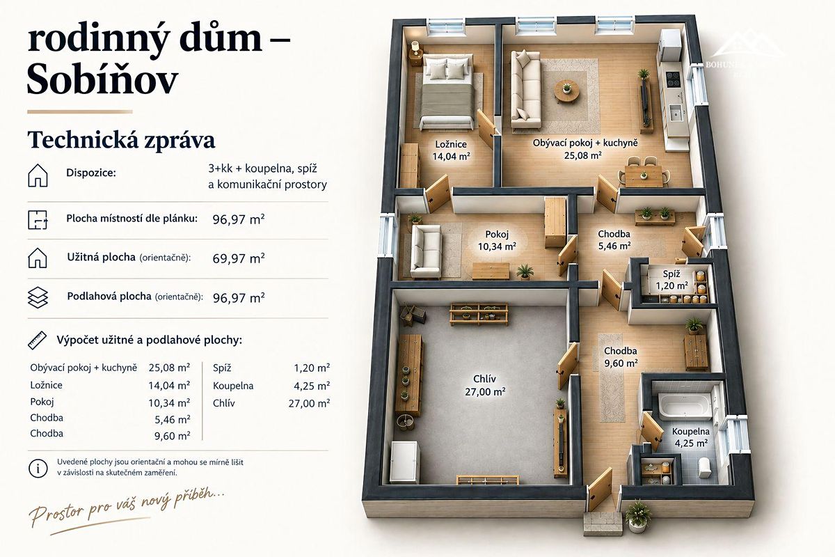 Prodej rodinného domu 70 m², pozemek 1370 m² – fotografie 2