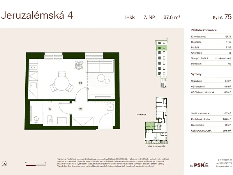 Prodej bytu 1+kk 26 m², Praha – náhled fotky 2