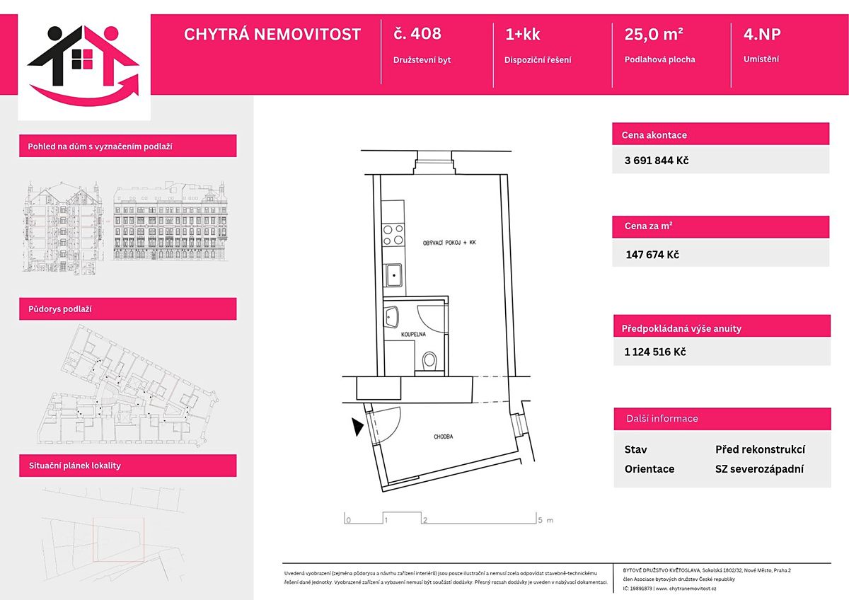 Prodej bytu 1+kk 25 m² – fotografie 3