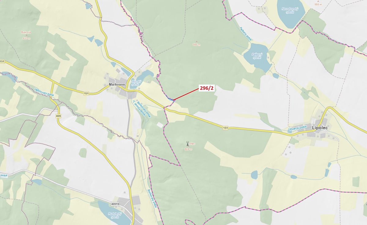 Dražba lesa 2508 m², Český Rudolec – fotka 1 z 3