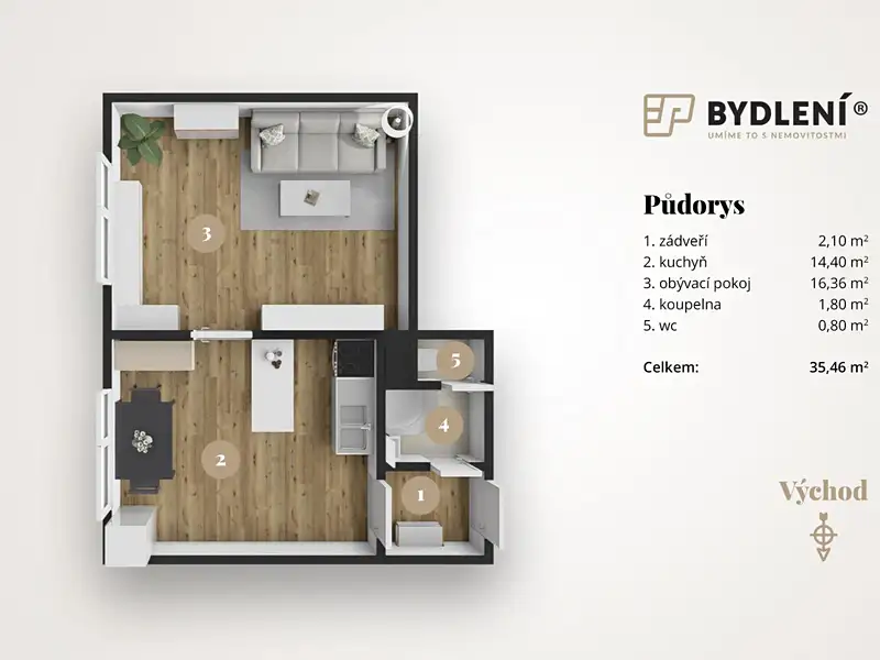 Prodej bytu 1+1 36 m², Krupka – náhled fotky 3