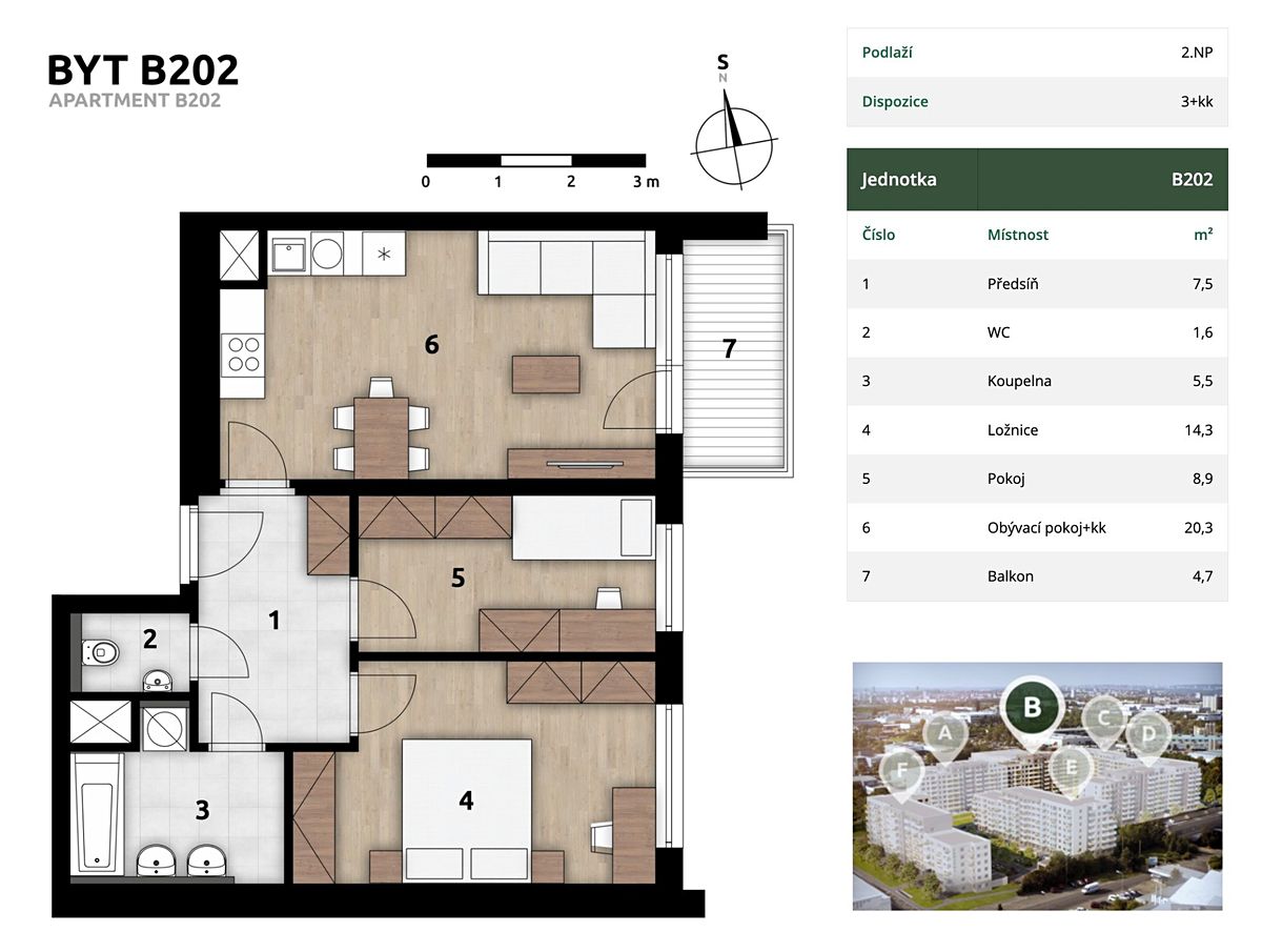 Prodej bytu 3+kk 62 m² – fotografie 4