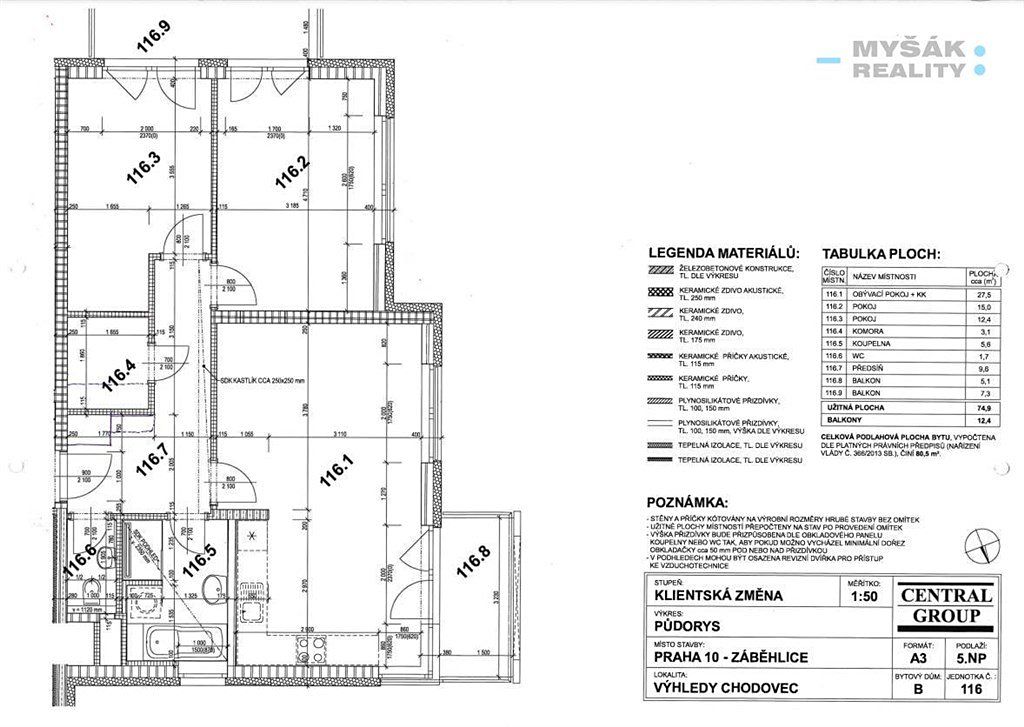 Pronájem bytu 3+kk 80 m² – fotografie 3