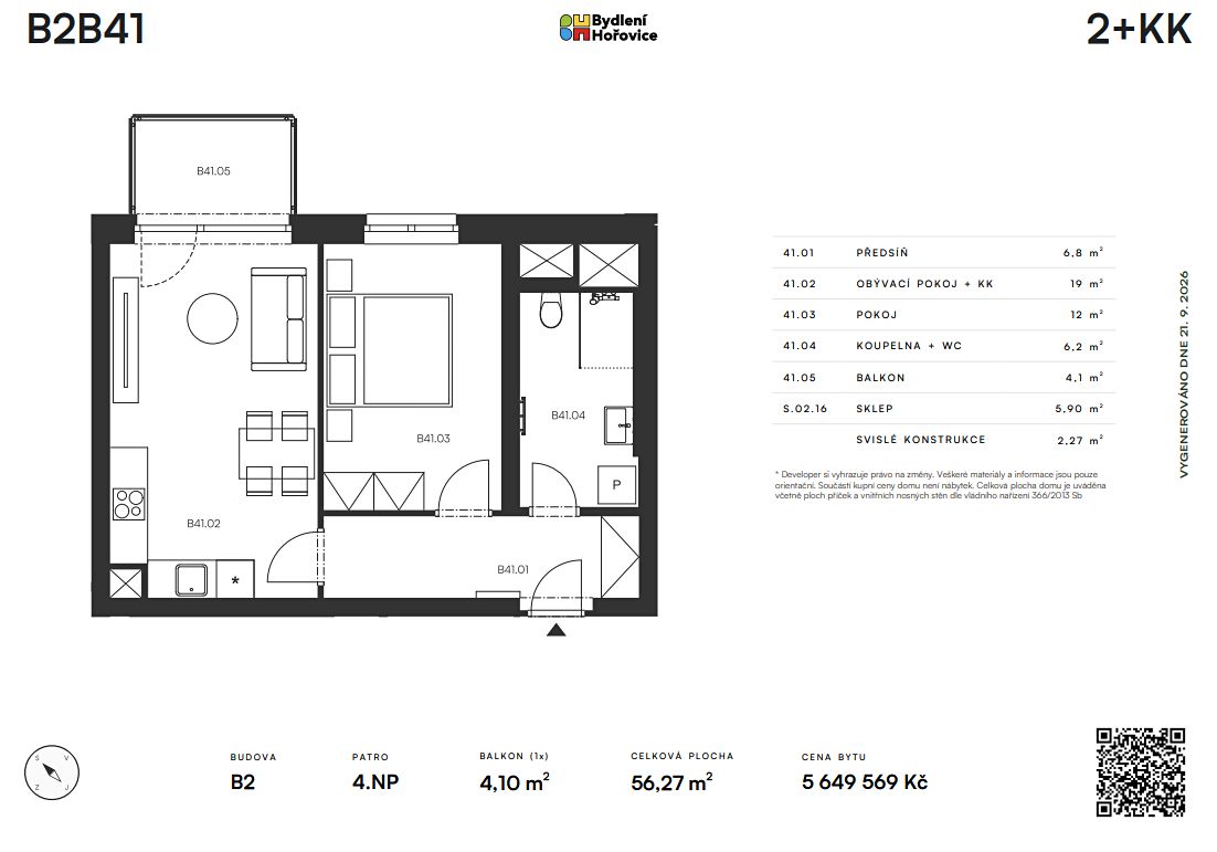 Prodej bytu 2+kk 52 m² – fotografie 5
