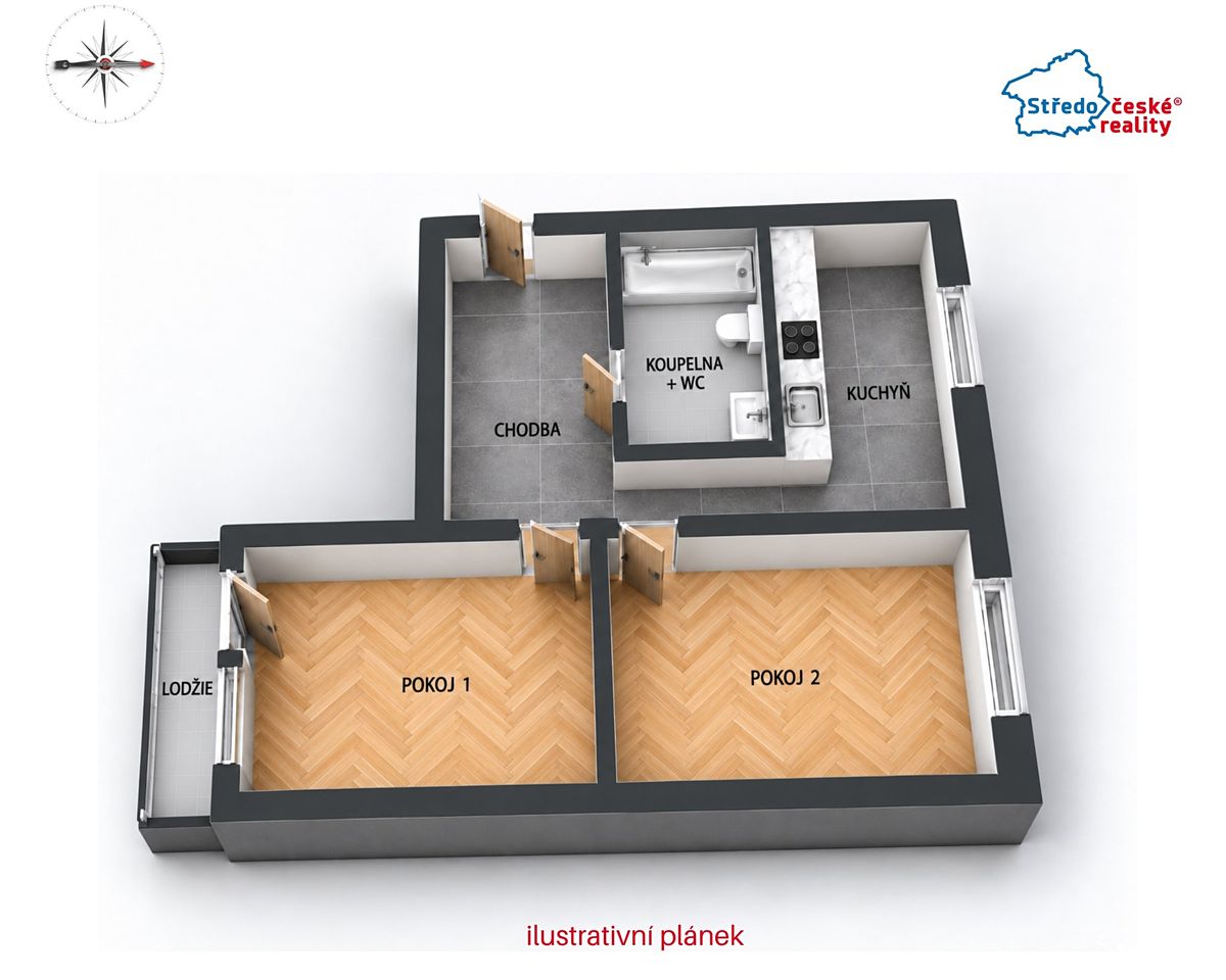 Prodej bytu 2+1 52 m² – fotografie 3