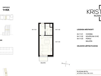 Квартира 1+kk в оренду, 27 м² (3 з 10)
