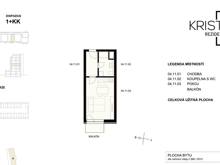 Квартира 1+kk в оренду, 27 м² (3 з 10)