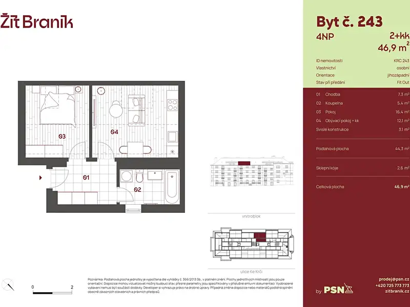 Prodej bytu 2+kk 41 m², Praha – náhled fotky 2