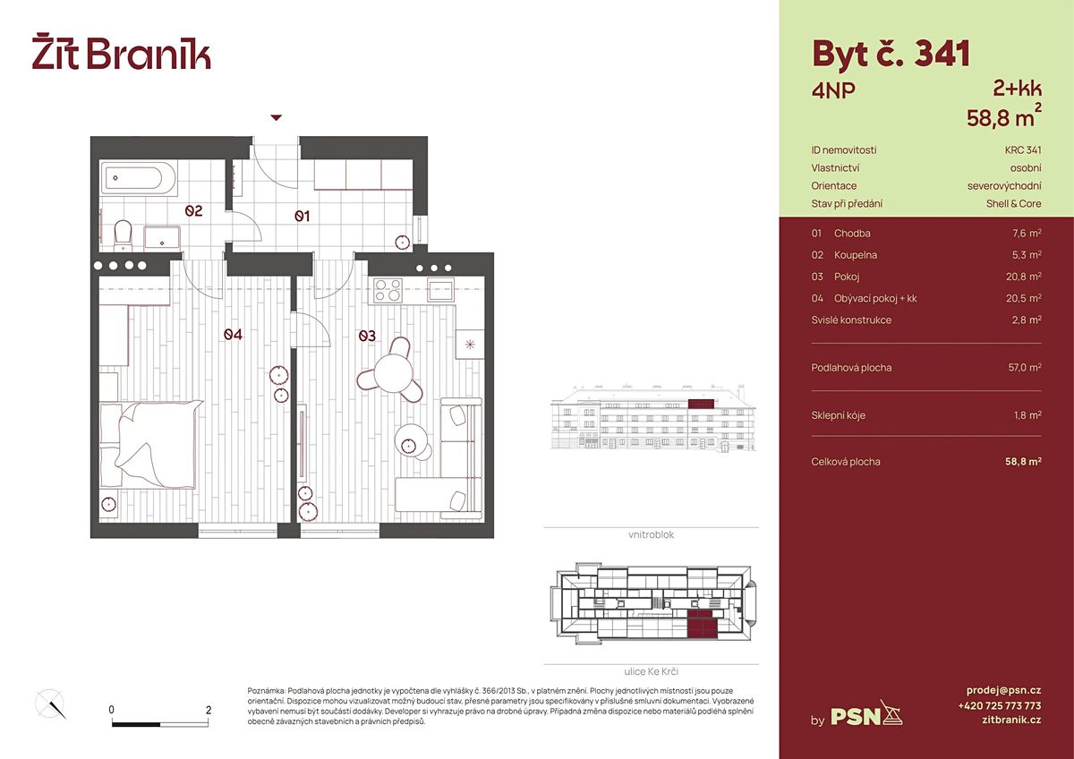 Prodej bytu 2+kk 54 m² – fotografie 2