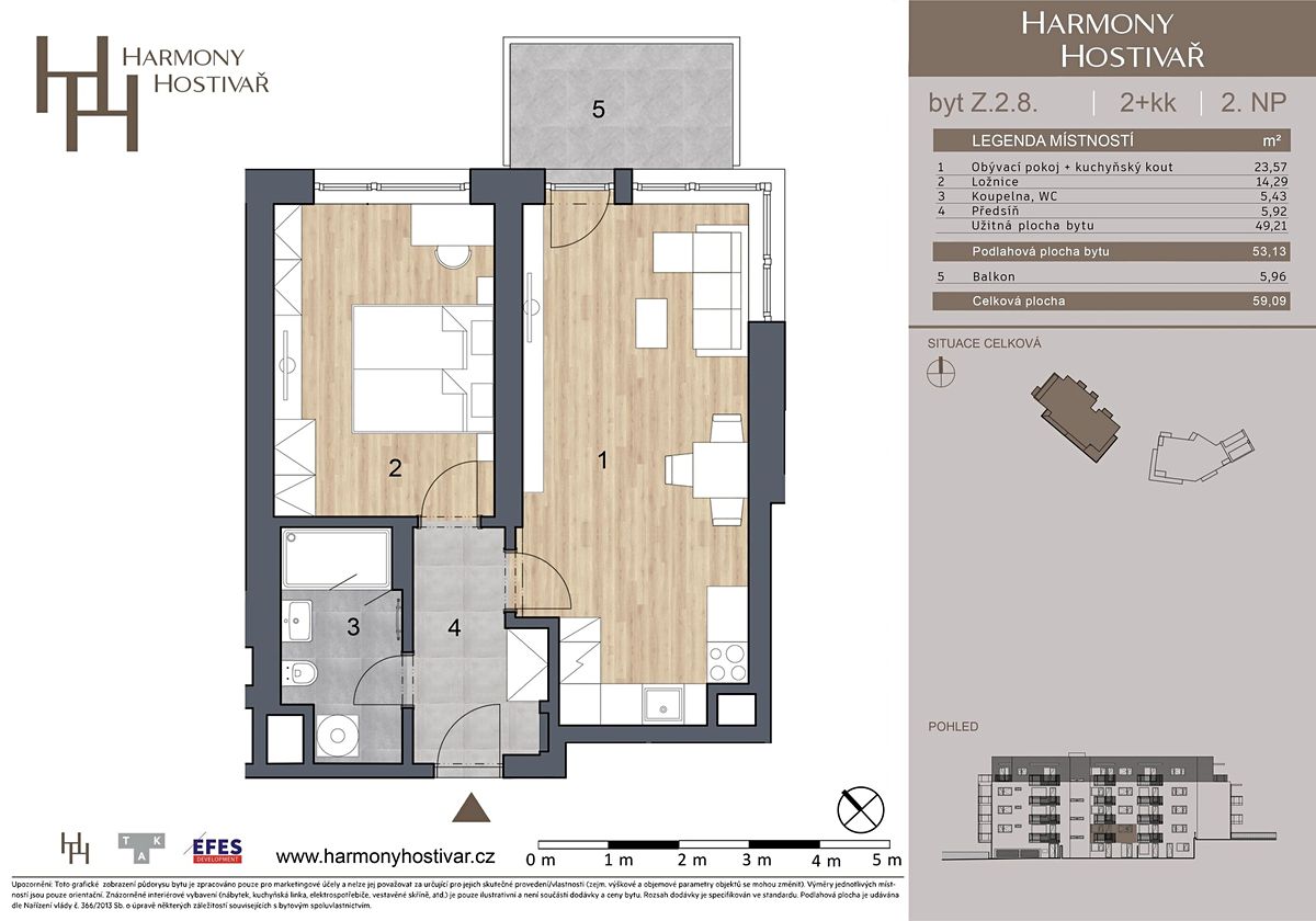Prodej bytu 2+kk 53 m² – fotografie 4