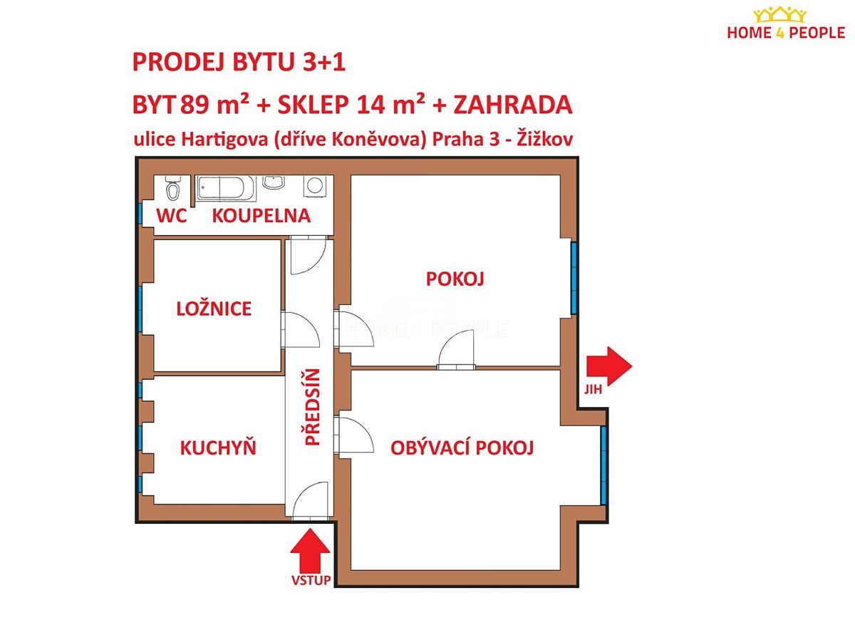 Prodej bytu 3+1 89 m²