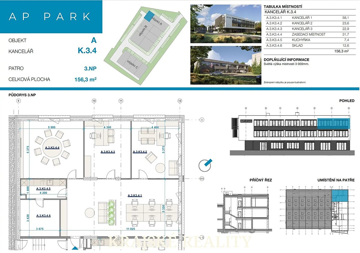 Pronájem kanceláře 156 m² – fotografie 2