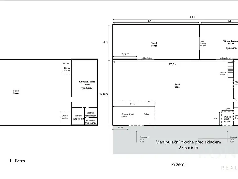 Pronájem výrobní haly, prostoru 1060 m², Beřovice – náhled fotky 2