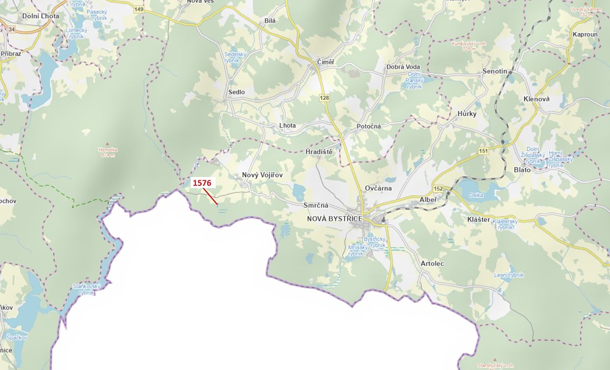 Dražba pozemku 737 m², Nová Bystřice – fotka 1 z 3
