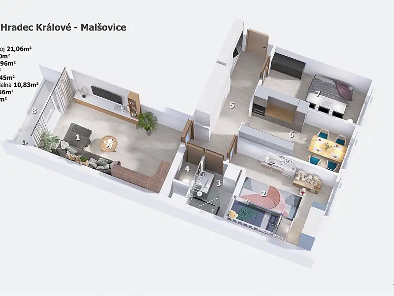 Prodej bytu 3+1 79 m², Hradec Králové – náhled fotky 3