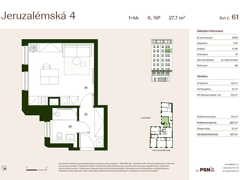 Prodej bytu 1+kk 26 m², Praha – náhled fotky 2