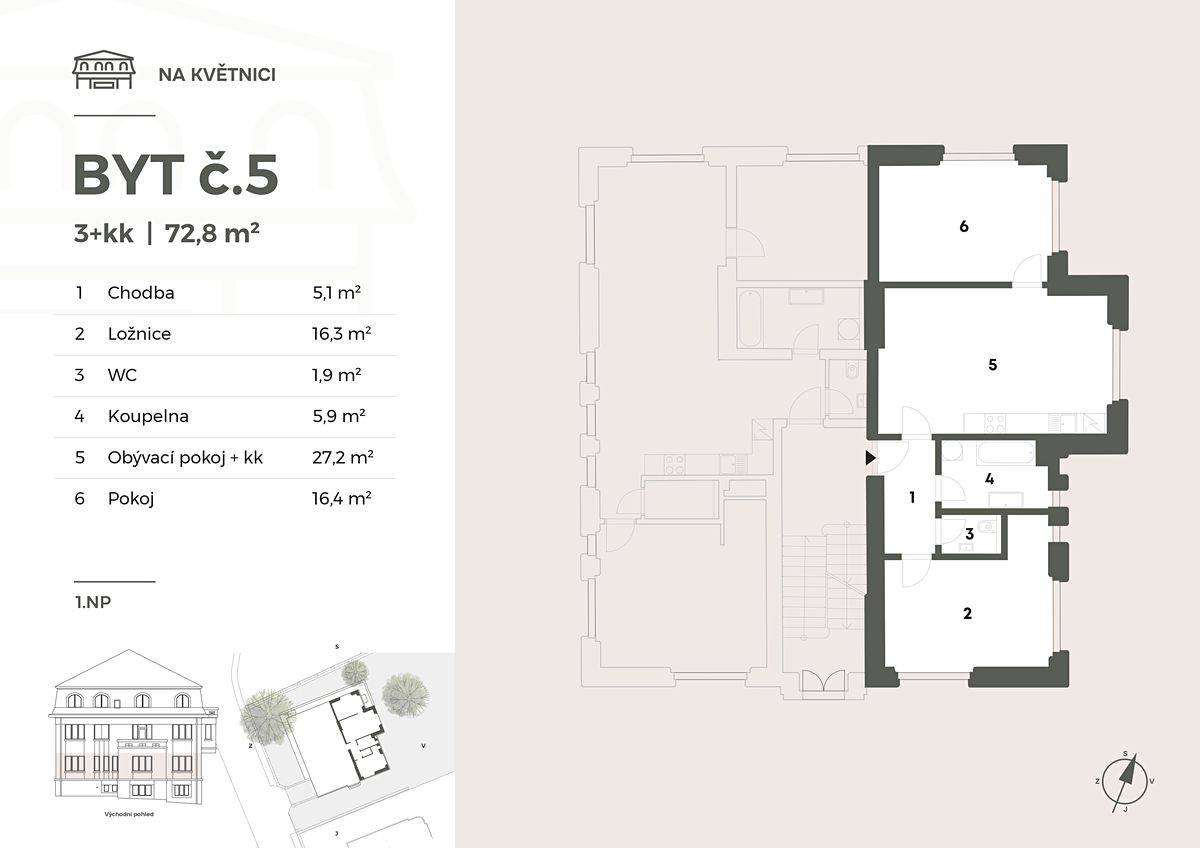 Pronájem bytu 3+kk 73 m² – fotografie 2