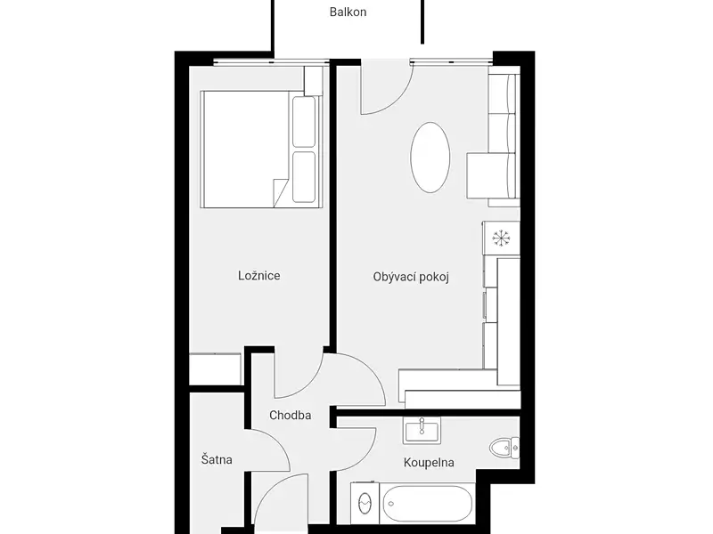 Pronájem bytu 2+kk 46 m², Praha – náhled fotky 2