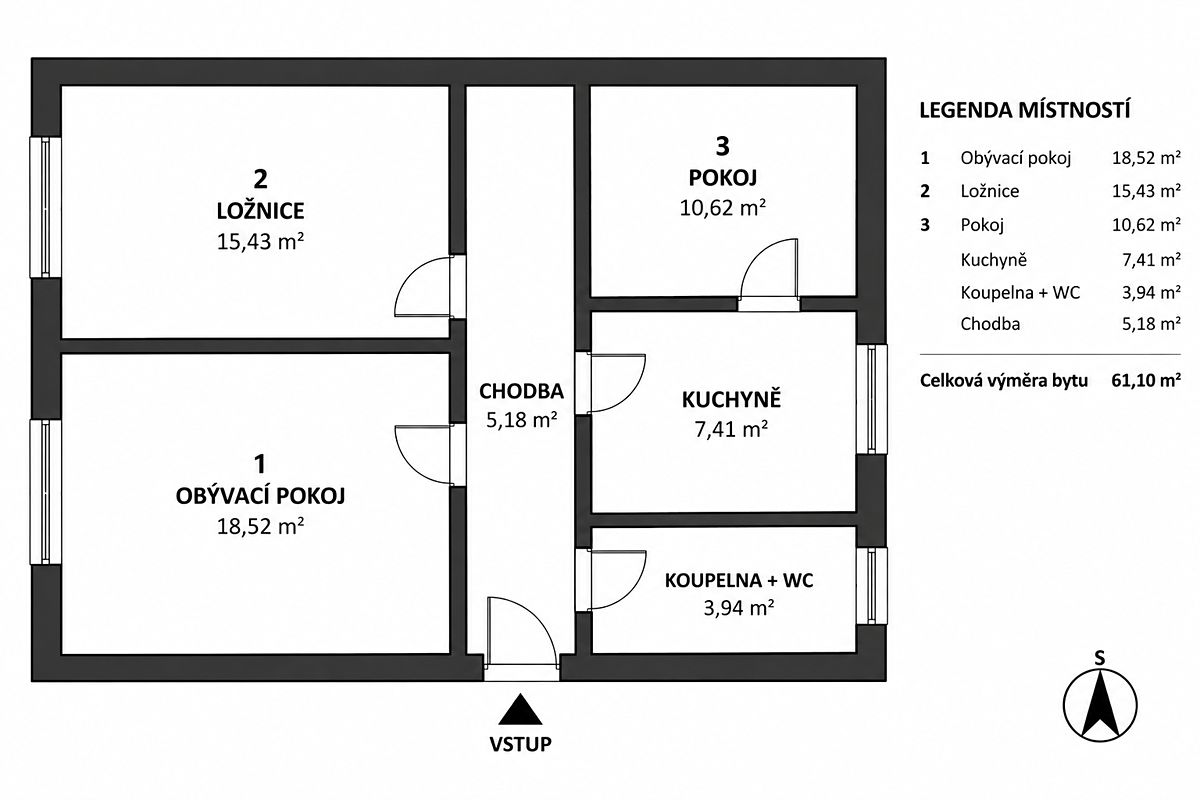 Prodej bytu 3+1 61 m² – fotografie 4