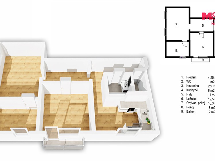 Wohnung 3+1 zum Kauf, 66 m² (23 von 23)