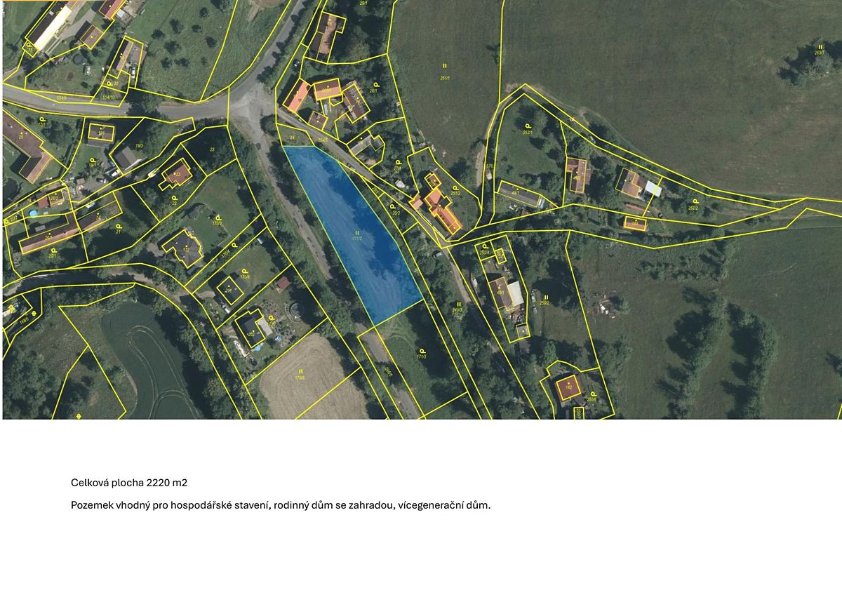 Prodej stavebního pozemku 2220 m² – fotografie 3