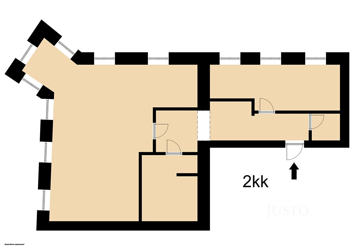 Pronájem bytu 2+kk 92 m² – fotografie 2