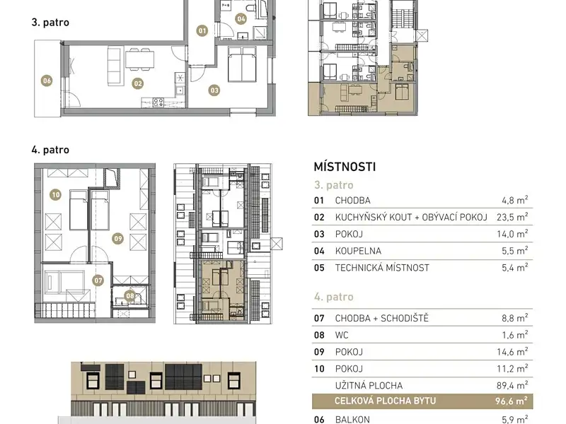 Prodej bytu 4+kk 96 m², Hodonice – náhled fotky 3