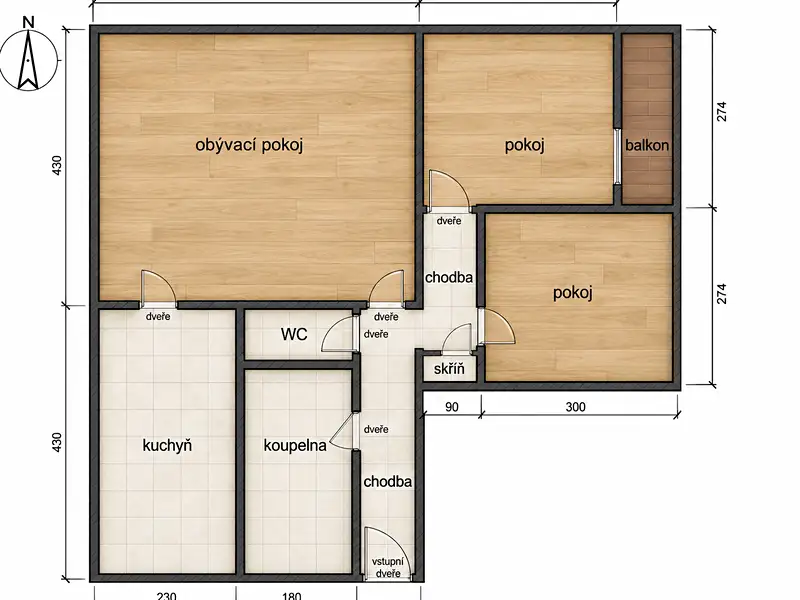 Prodej bytu 3+1 73 m², Rýmařov – náhled fotky 2