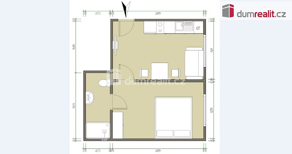 Pronájem bytu 2+kk 29 m² – fotografie 4