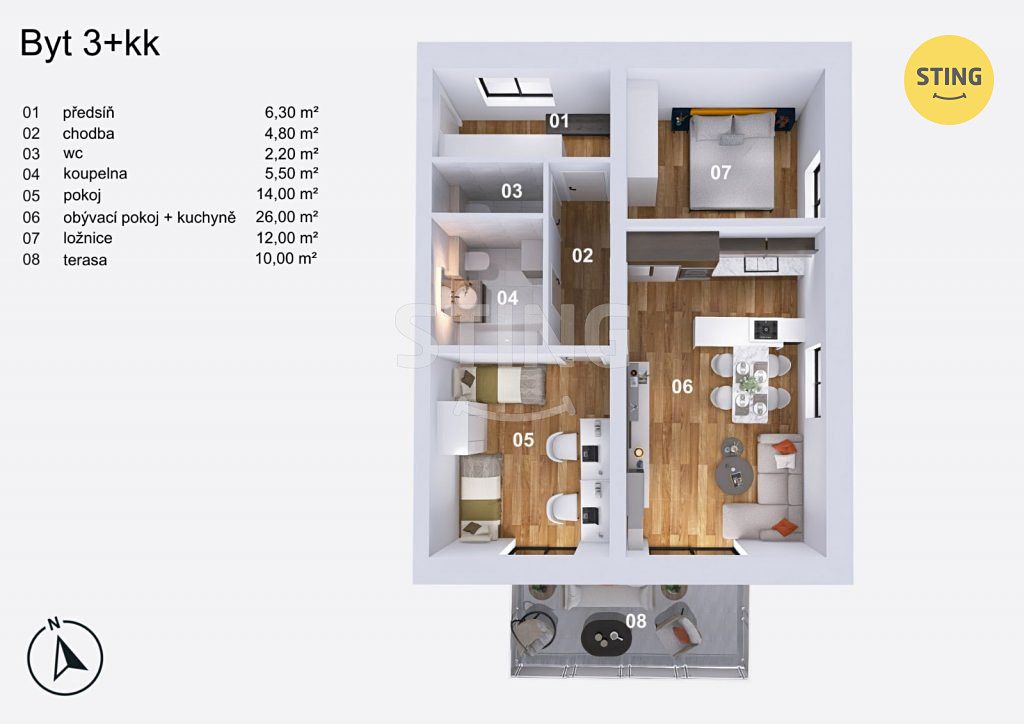 Prodej bytu 3+kk 70 m² – fotografie 4