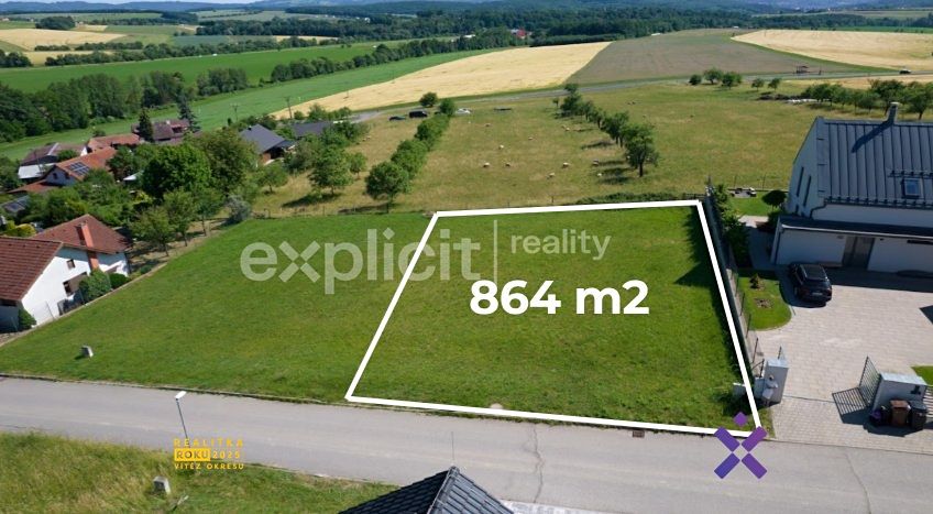 Prodej stavebního pozemku 864 m²
