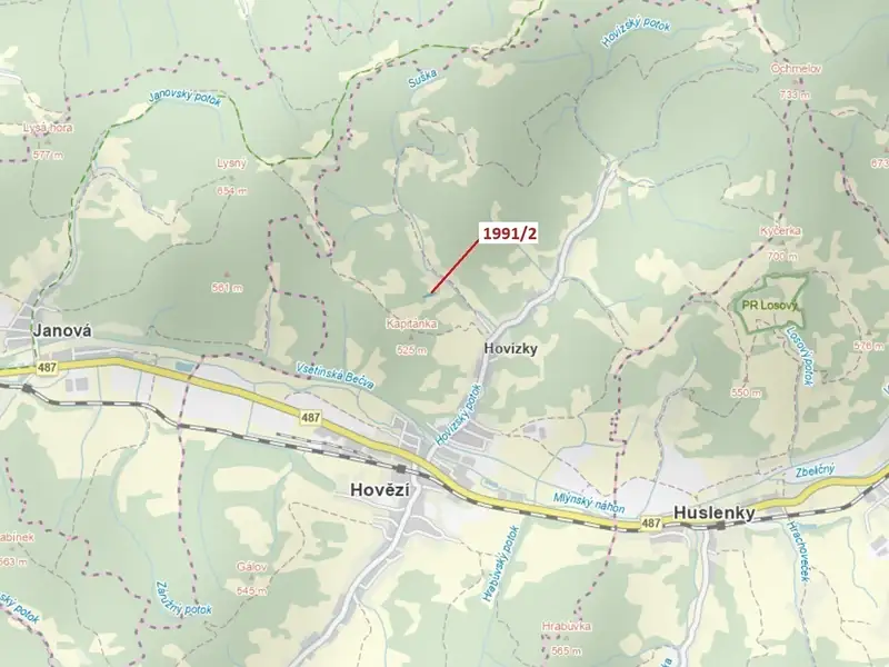 Dražba lesa 933 m², Hovězí – náhled fotky 1