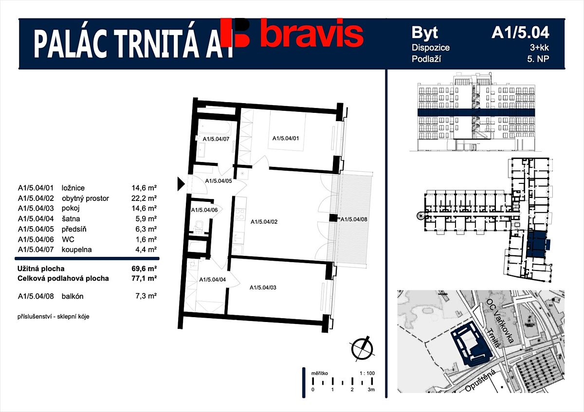 Pronájem bytu 3+kk 66 m² – fotografie 5
