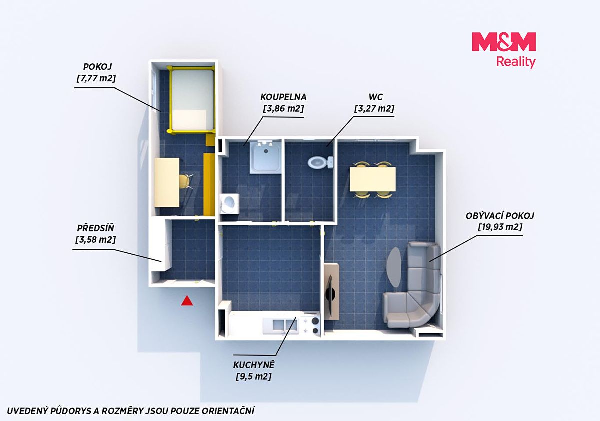 Pronájem bytu 2+1 48 m² – fotografie 4