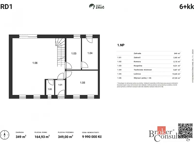 Prodej rodinného domu 164 m², pozemek 349 m², Zruč-Senec – náhled fotky 2