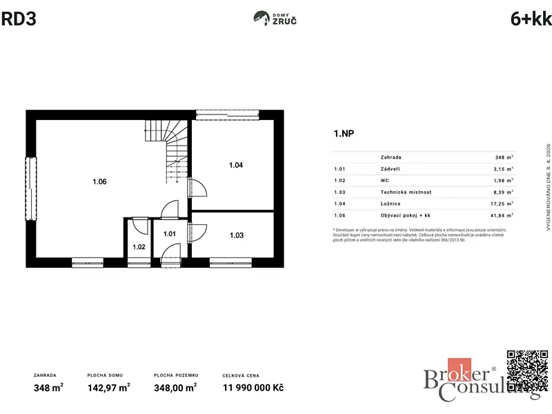 Prodej rodinného domu 142 m², pozemek 348 m², Zruč-Senec – náhled fotky 2